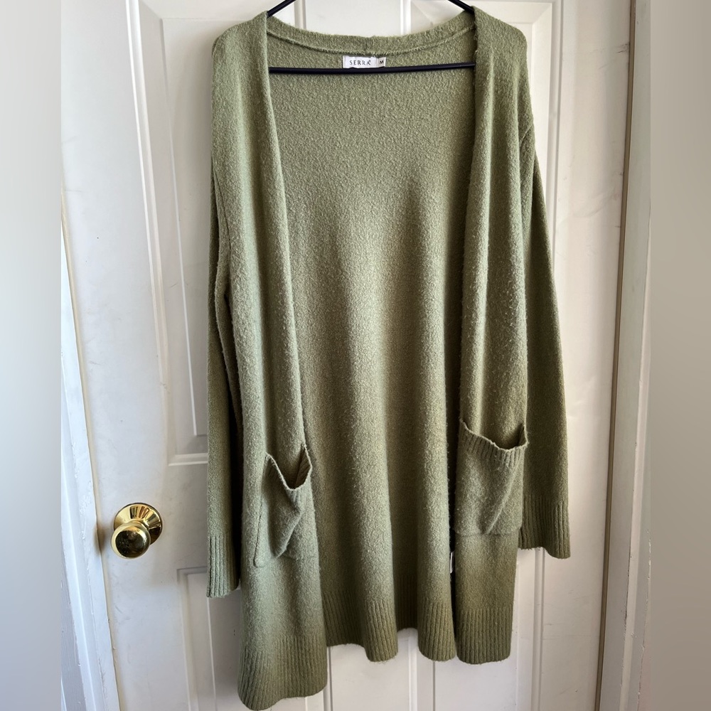 Green cardigan